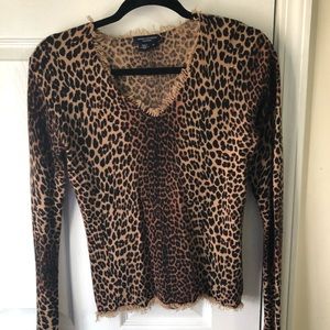 Magaschoni Cashmere Cheetah Top